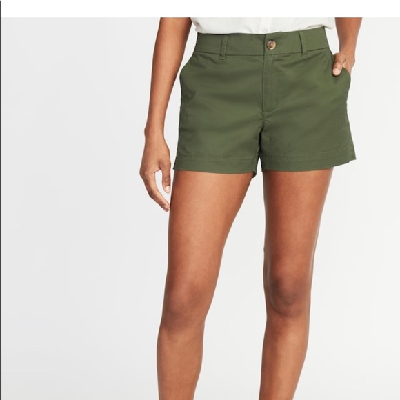 Midrise Twill Everyday Shorts Old Navy 